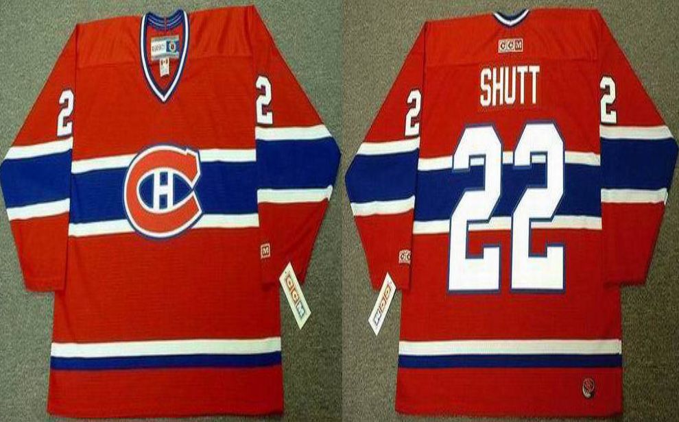 2019 Men Montreal Canadiens #22 Shutt Red CCM NHL jerseys->montreal canadiens->NHL Jersey